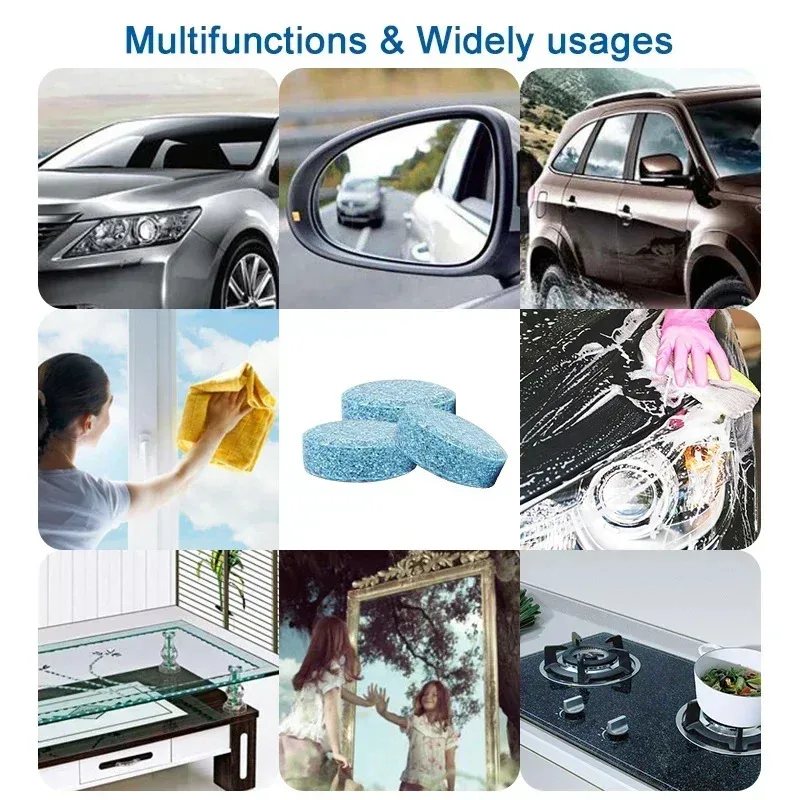 2/50pcs Car Windscreen Cleaner Effervescent Tablet  Window Windshield Solid Cleaning Car Glass Wiper Washing Tablets Dust Remove view 5