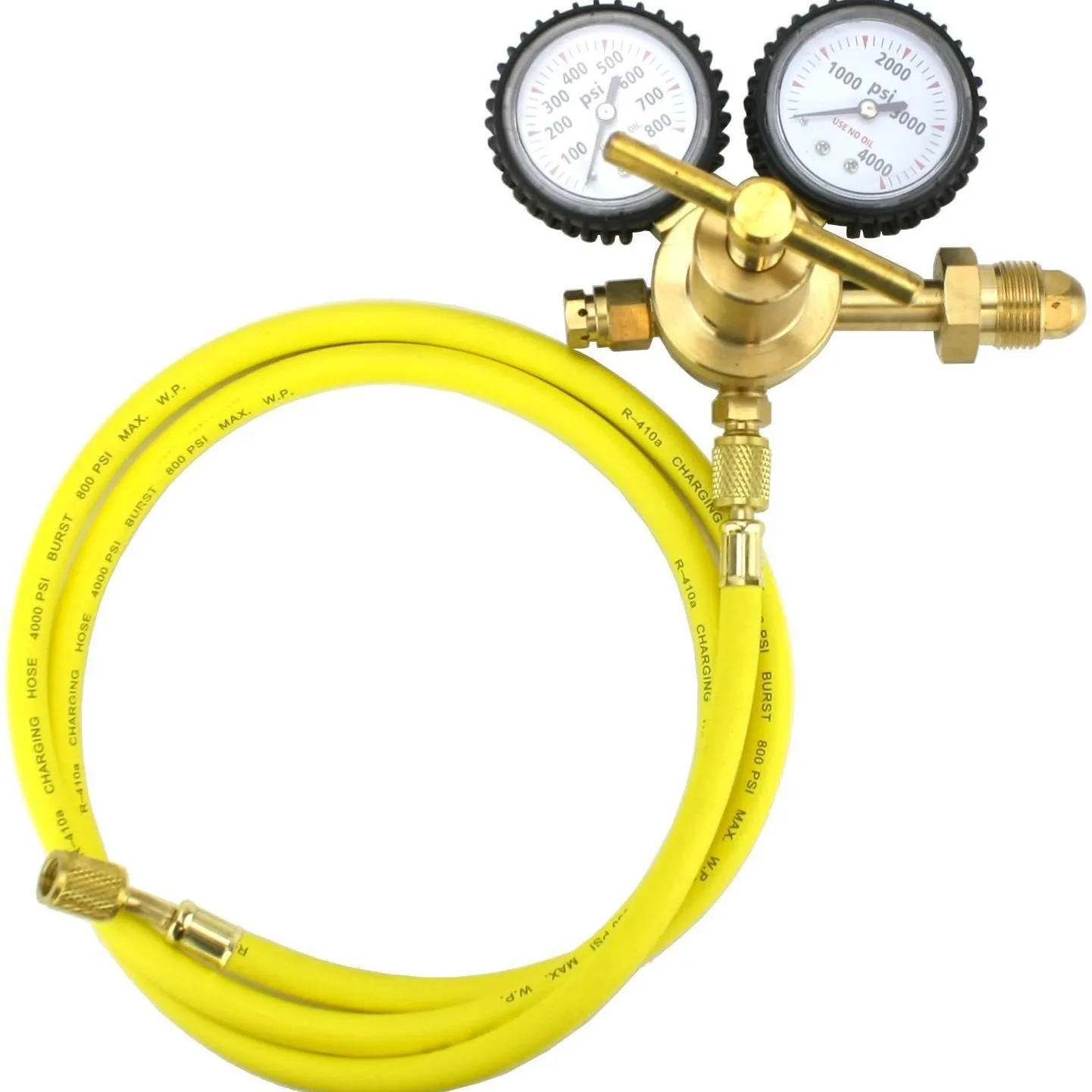 Nitrogen Regulator with 0-600 PSI Delivery Pressure, CGA580 Inlet Connection and 1/4-Inch Male Flare Outlet Connection (600PSI)