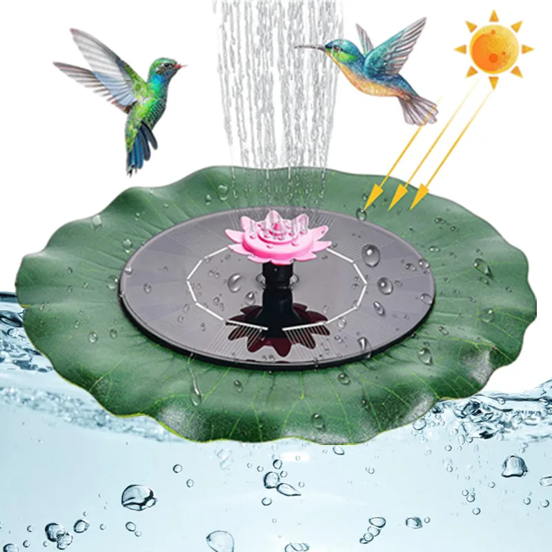 Solar fountain,courtyard, fish pond water tank, floating small water pump, circulating rockery landscaping, automatic spray full