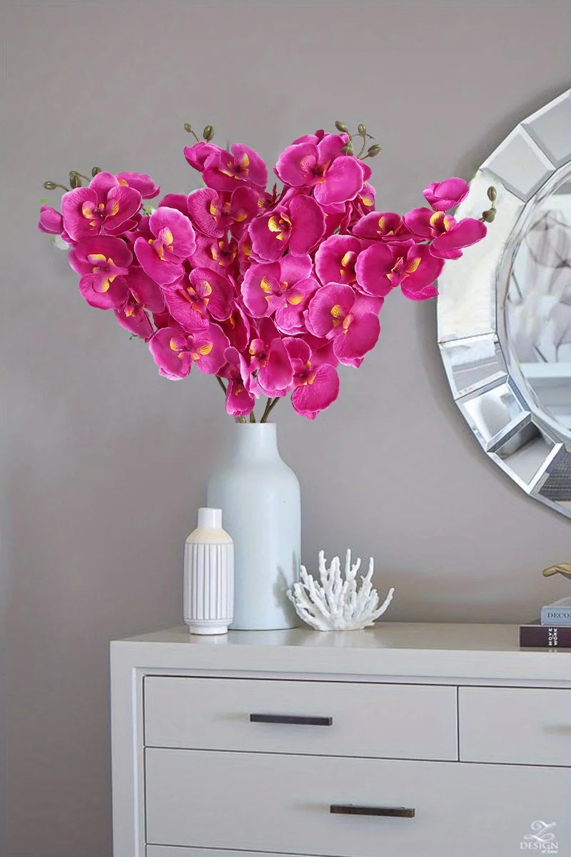 Künstliche Orchideen Phalaenopsis-Blumen für DIY Hochzeits-Tischdekoration, Heim-Party-Deko Perfekt für Valentinstag, Abschlussgeschenke – Detail 3