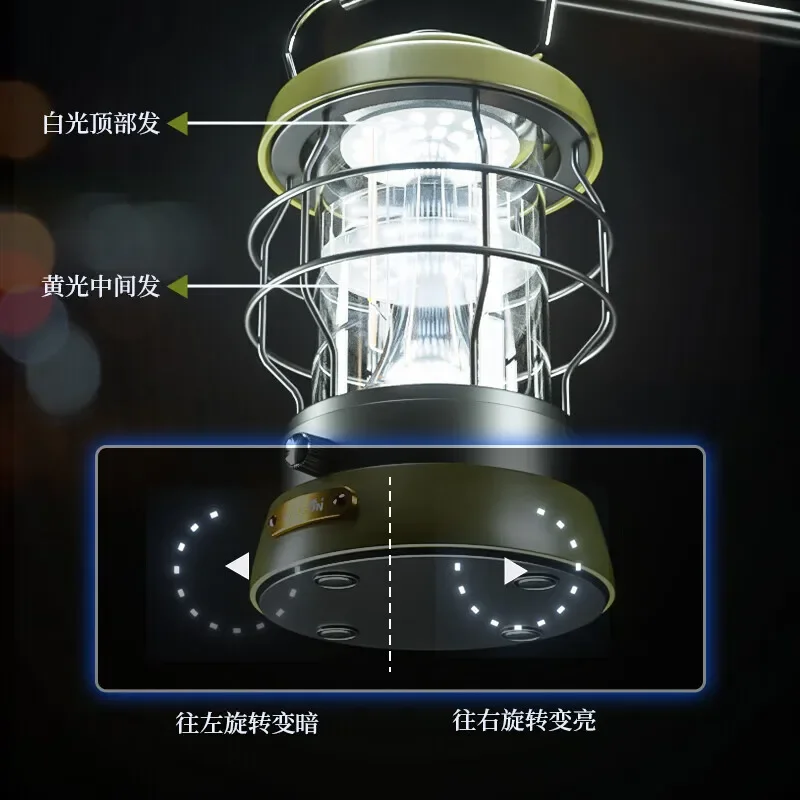 ضوء التخييم في مجال القمر، عمر البطارية الطويل، جو قديم، خيمة خارجية معلقة على شكل حصان #4