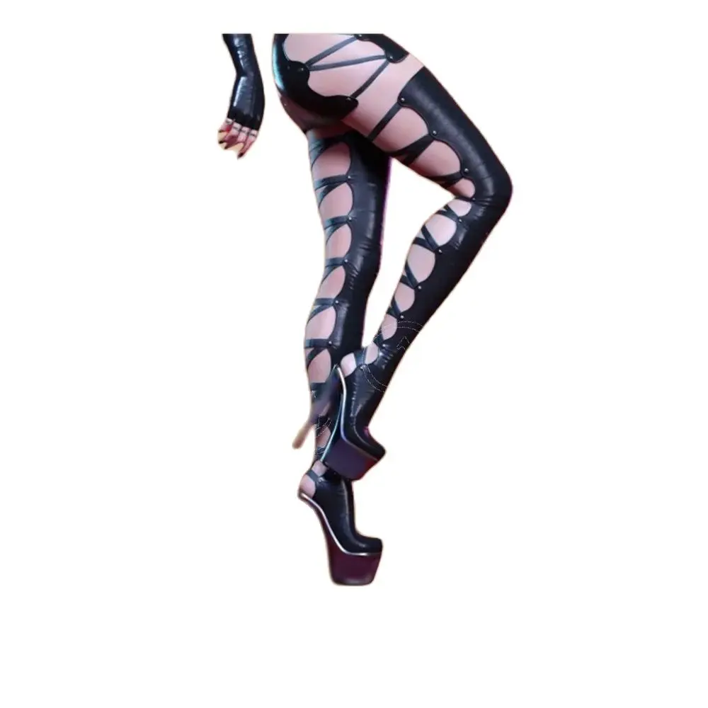 

Black Back Cut Out Platform Boots Over the Knee Thin Heel Ankle Buckle High Heel Shoes for Women High Heel 2024 Zapatillas Mujer