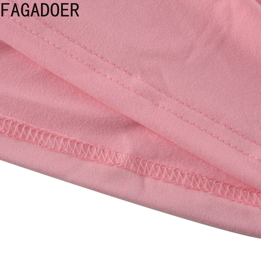 FAGADOER Casual Solid Color Simple Comfortable Two Piece Sets Women Round Neck Long Sleeve Crop Top + Skinny Skirts Outfits 2024