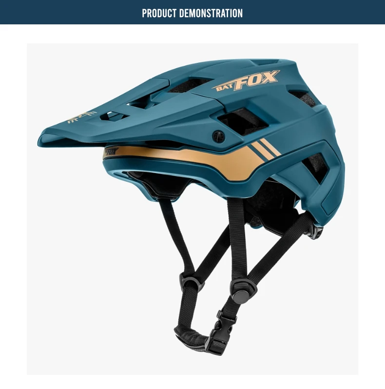 BATFOX Fahrradhelm Off-Road Langlebig Leicht Belüftet Komfortabel Herren Damen Verstellbare Passform Reit- und Sport-MTB-Fahrradhelm – Detail 5