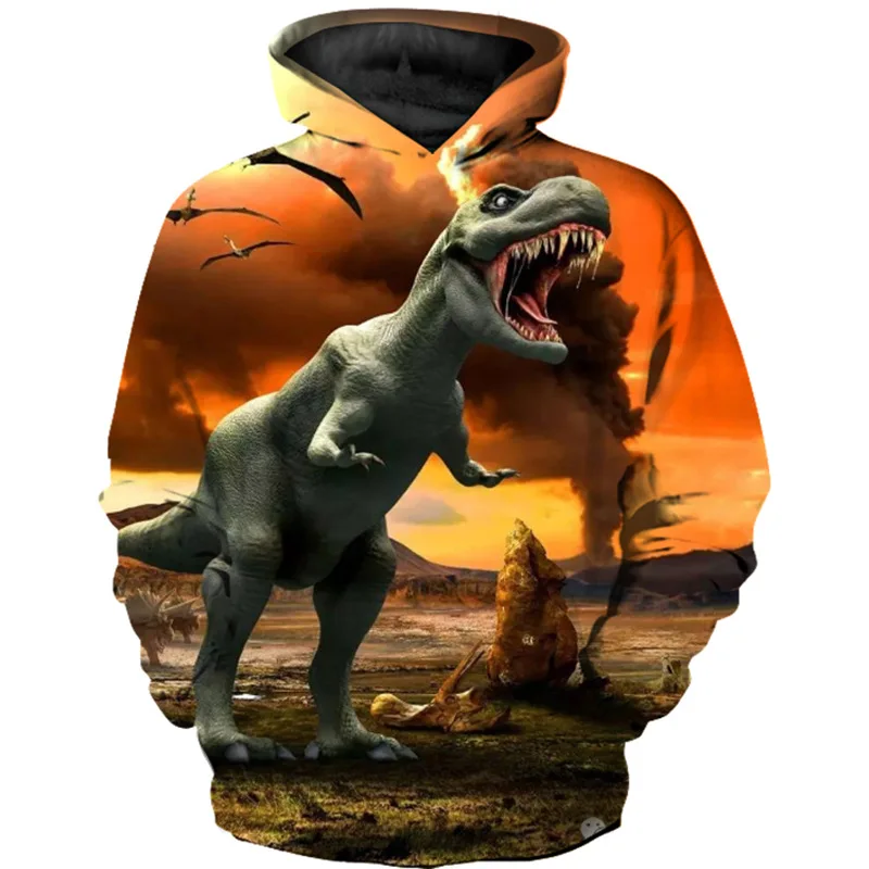 Hoodies 3D Print Dinosaur Sweatshirts Boys Girls Hooded Pullovers Children Casual Fashion Sweatshirts Kids Long Sleeve Tracksuit