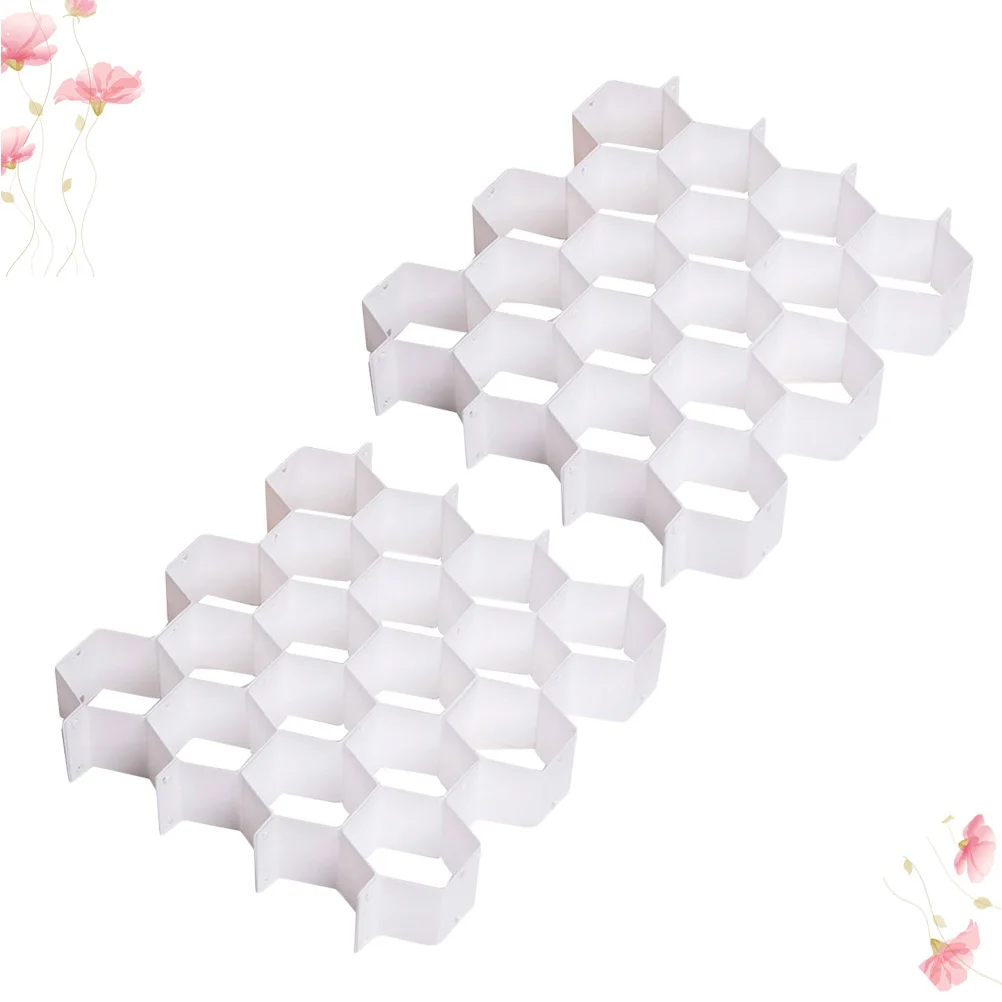 

2Sets Drawer Organizer Honeycomb Design Adjustable Grid Dividers for Closet Dresser Storage Under Bed Bra Leggings