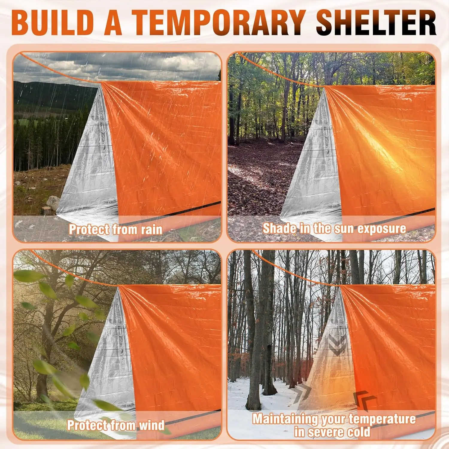 Ultralight 270g Backpacking Tent - 2 Person PE Waterproof Shelter, Converts to Sleeping Bag, Compact 18x9x9cm Pack Size for Hiki