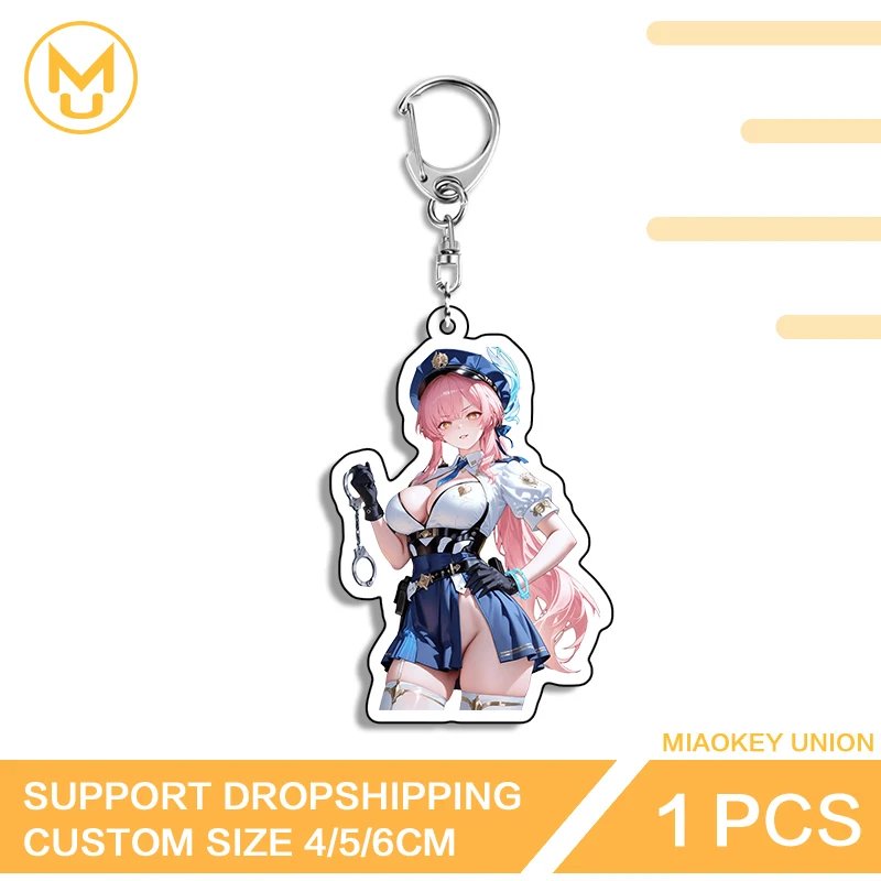 NSFW Aemeath Wuthering Waves Key Chains Hentai Police Uniform Eimesu Standing Posture Props Alluring Handbags Wallets Decoration