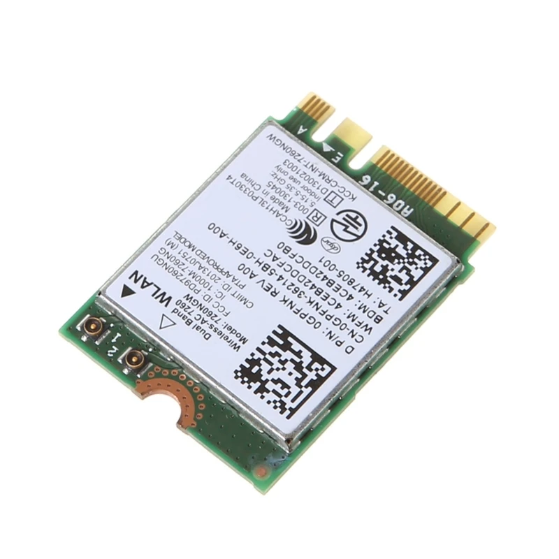 7260NGW Thẻ WiFi Đầu nối bộ điều hợp Wlan băng tần kép 150Mbps cho
