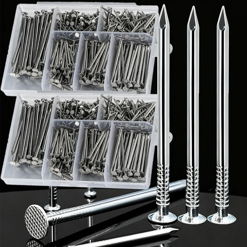 50 piezas de clavos de acero inoxidable para colgar cuadros, clavos de acabado para pared, clavos de cabeza redonda, sujetadores de carpintería, herrajes