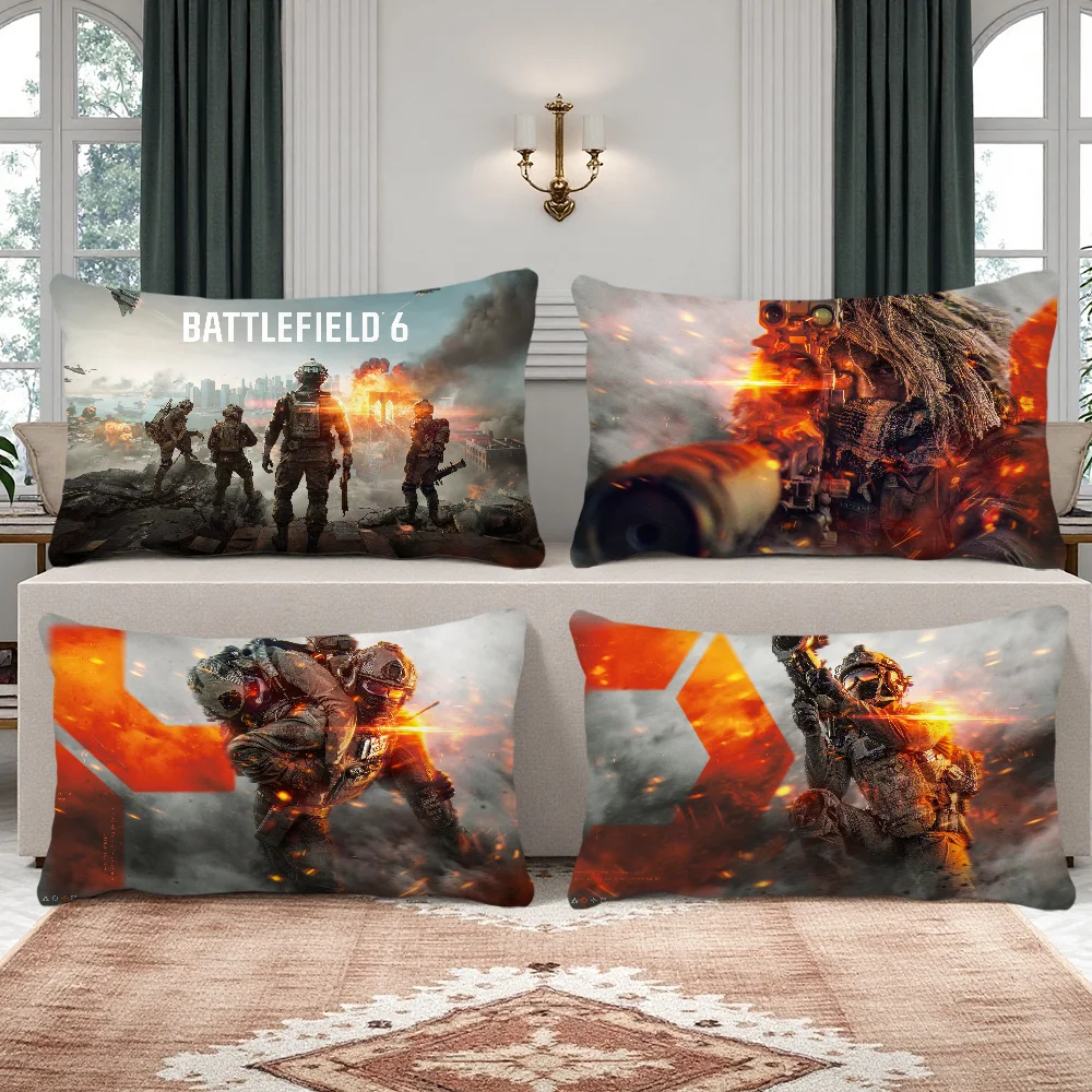 Battlefield 6 New Game Cushion Cover Rectangle Pillow Case Printing Bedside Sofa Room Home Decoration Pillowcase
