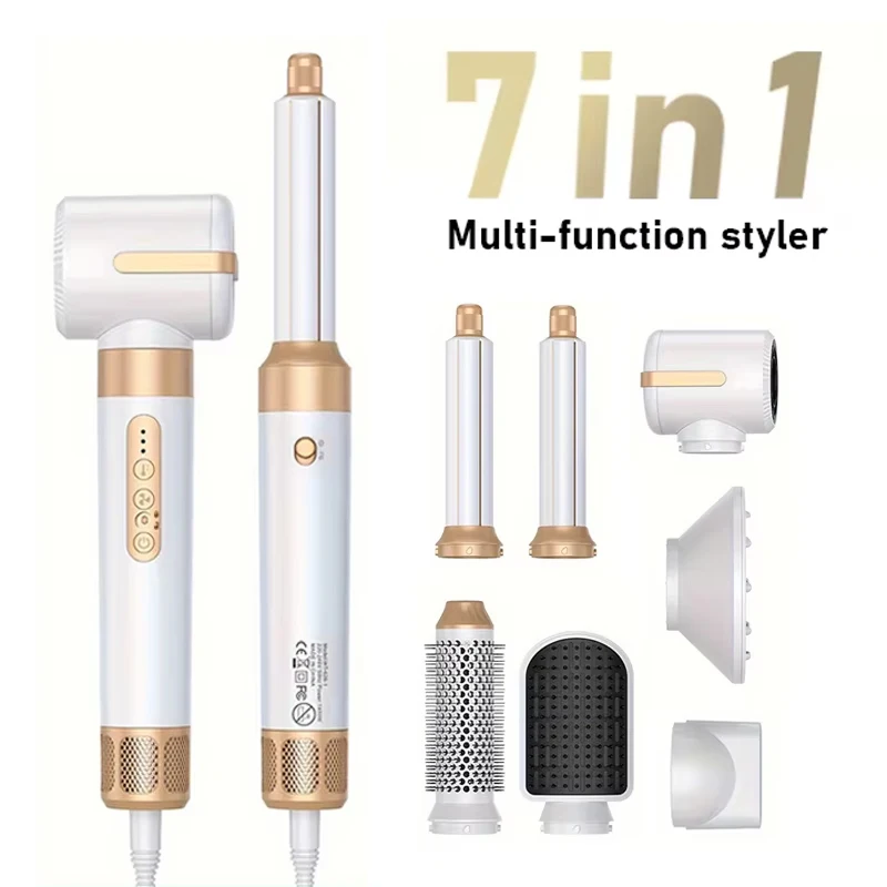 

7 in 1 Hair Styler Hair Dryer 1400W Powerful Straightener Hot Brush Hot Comb Set Multi-Style Professional Curling Iron