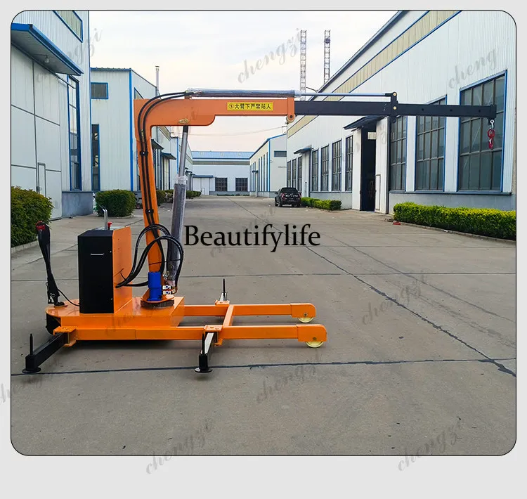 Automatic hydraulic mobile crane Small electric hoist, rotating vehicle remote control cantilever crane