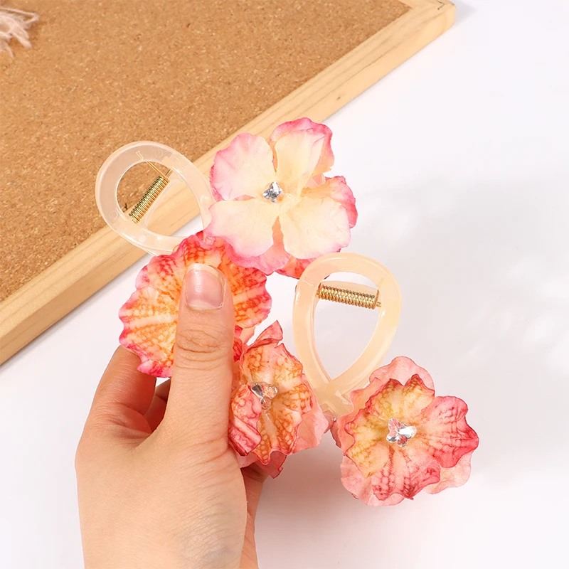 Large Rose Flower Hair Clip Claws For Women Hair Shark Clip Thick Hair Barrettes Hairpins Women Girls Hair Atmosphere Accessorie