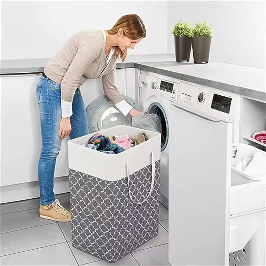 New Waterproof Fabric Laundry Basket Simple Clothes Sundries Storage Box Foldable Bag Large Capacity Laundry Basket