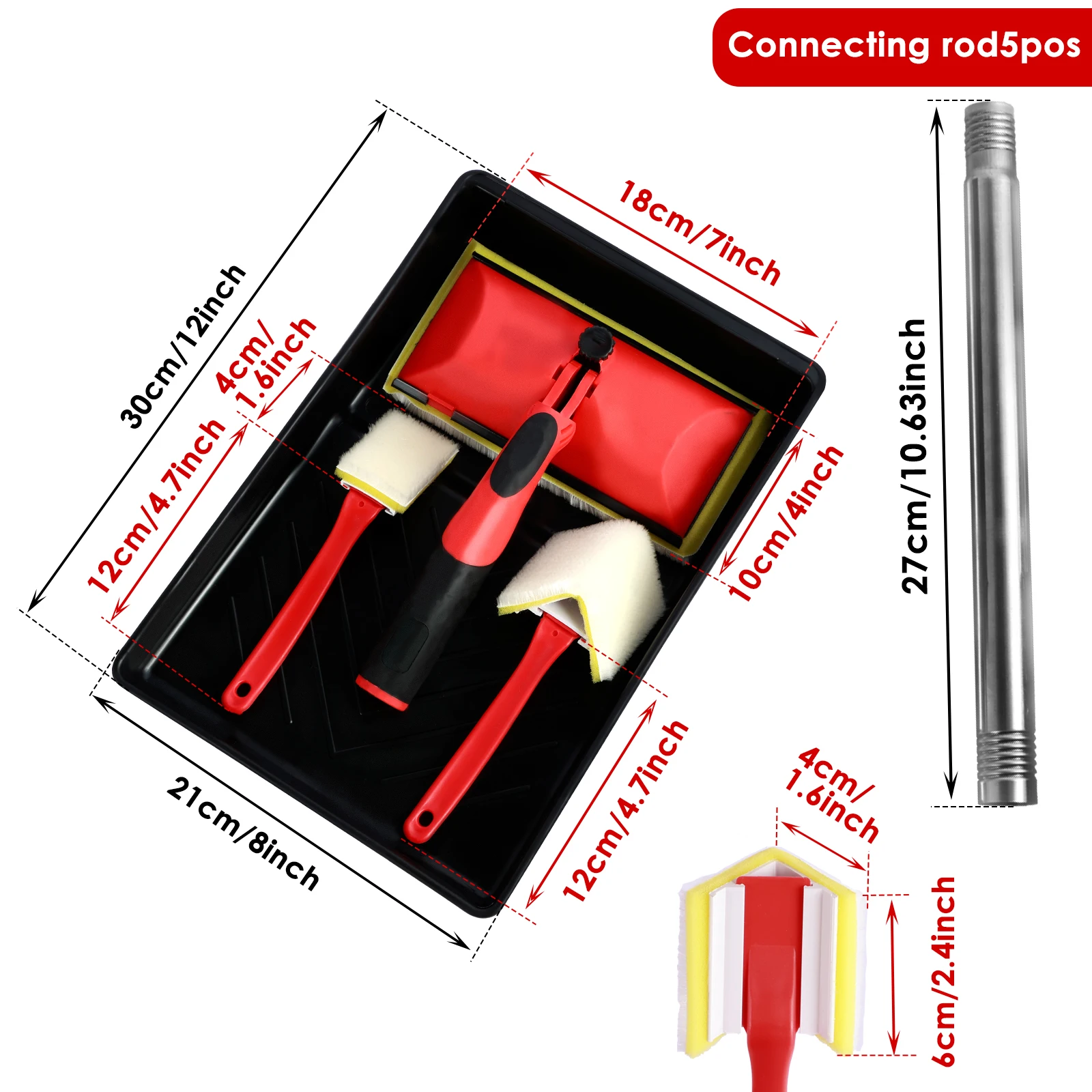7In Paint Pad Applicator Corner Walls and Ceilings Pad Painter Decorating Paint Pad Paint Trimming Tool for Wall Corner Edging