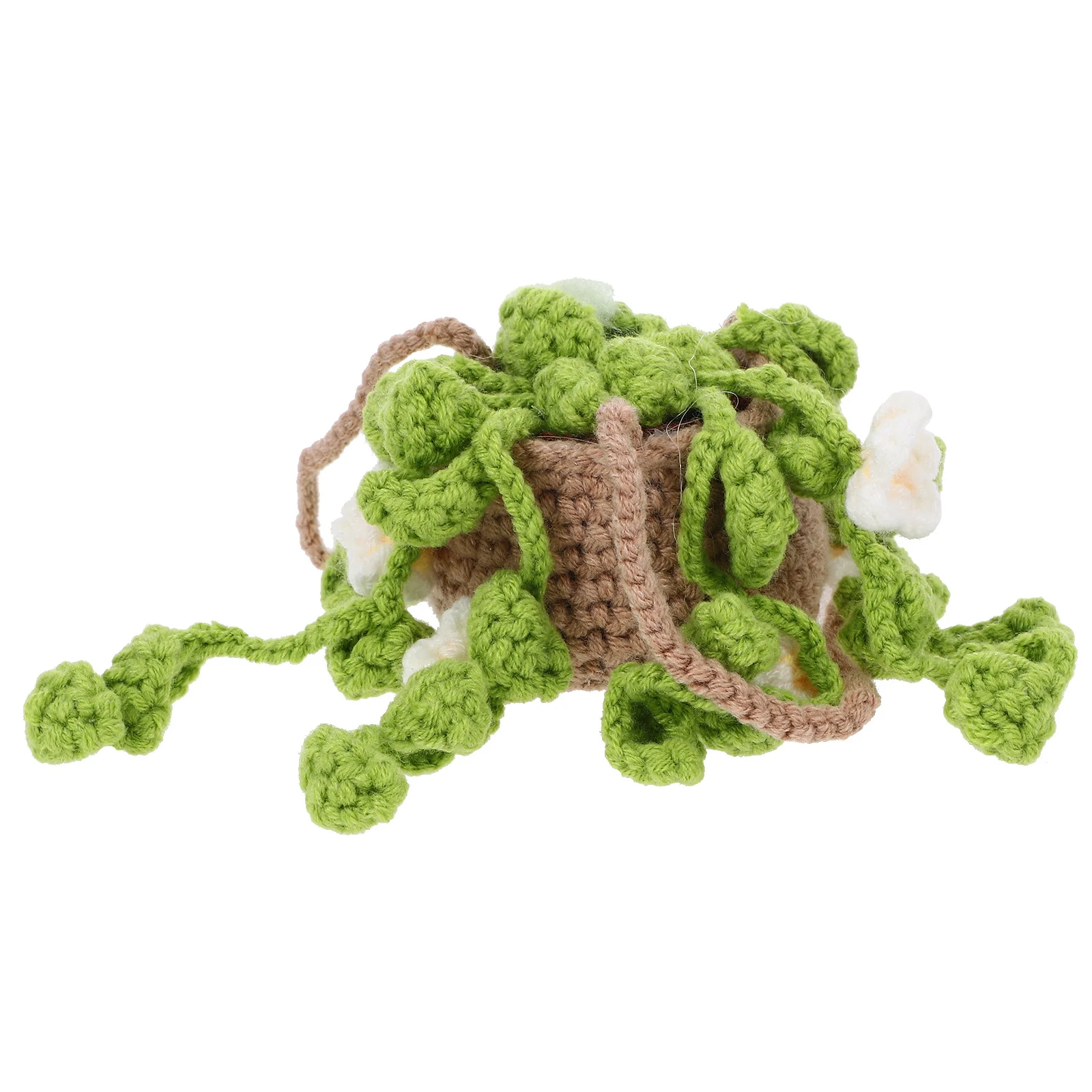 

Cute Crochet Sunflower Hanging Basket for Car Rearview Mirror Handmade Plant Decor Interior Accessories Anneome