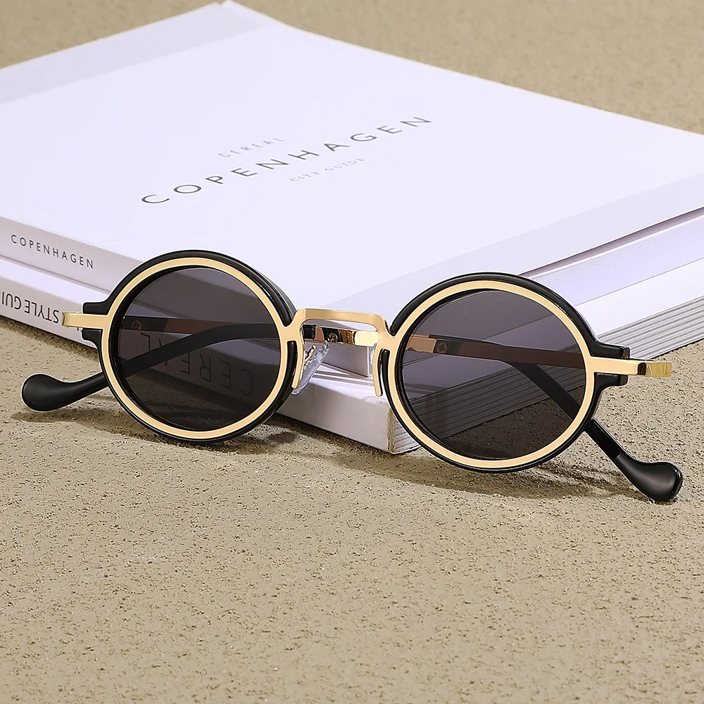 Retro Steampunk Small Round Oval Sunglasses Men Women Metal & Plastic Frame Sun Glasses Fashion Unique Stylish Hipster UV400