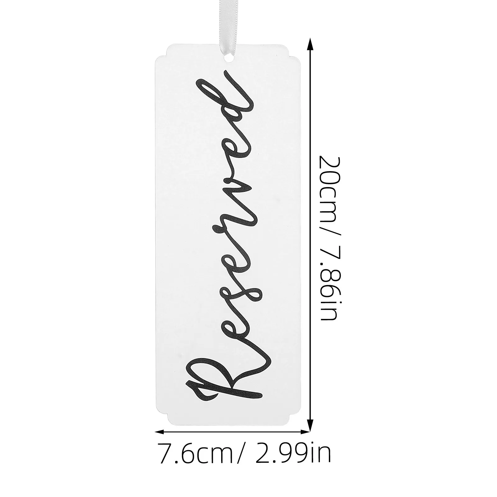 6Pcs Acrylic Reserved Table Signs Hanging Ribbon Clear Markings for Wedding Chairs Restaurant Office Seating Chart - view 2
