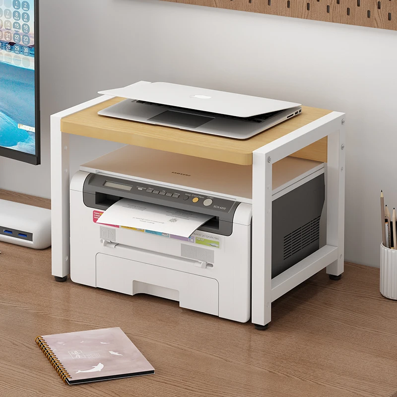 حامل طابعة قابل للتعديل، منظم مكتب، رف تخزين متعدد الوظائف، رف إمداد الكمبيوتر الكل في واحد، رف تخزين الكتب #1