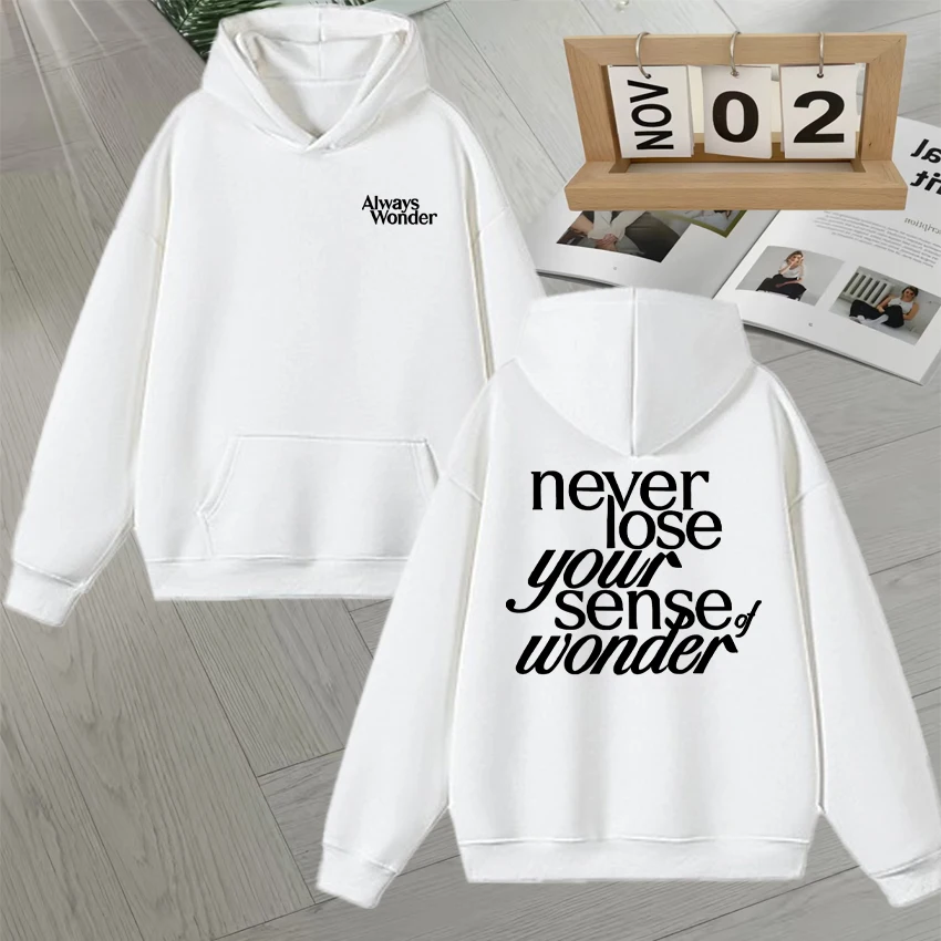 2025 Thai Drama The Secret of Us Autumn Winter Hoodie Always Wonder Letter Print Pullover Trendy Long sleeve Fleece Sweatshirts