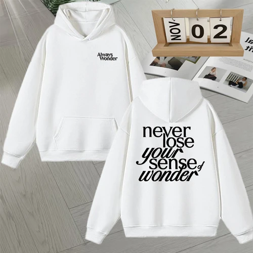 Imagen 2 del producto 2025 Drama tailandés El secreto de nosotros Otoño Invierno Sudadera con capucha Always Wonder Letter Print Pullover Moda Sudaderas de lana de manga larga