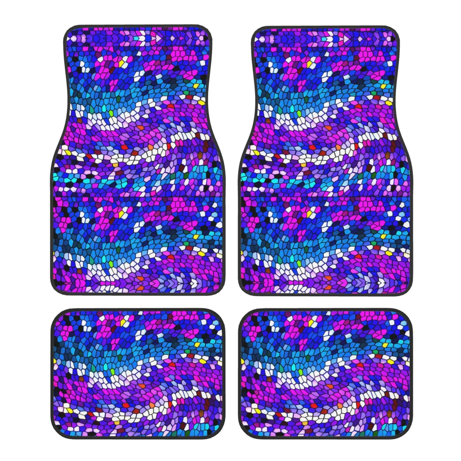 

Shiny Multi-color Flip Scale Printed Car Floor Mat 4-piece Set Suitable for All Four Seasons of Cars Both Men and Women