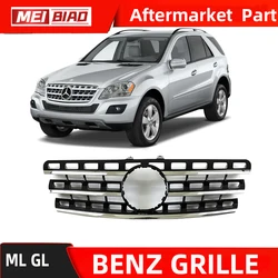For Mercedes Benz W164 ML GL Class Grille 2011-2015 Chrome Black Aftermartke Part 1648801985 1648802085 Replace Body Part