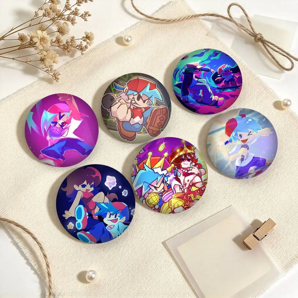 F-Friday Night Funkin Rhythm Game  25mm 32mm 44mm 58mm 75mm Brooches Badges Pins for Accessories Gift