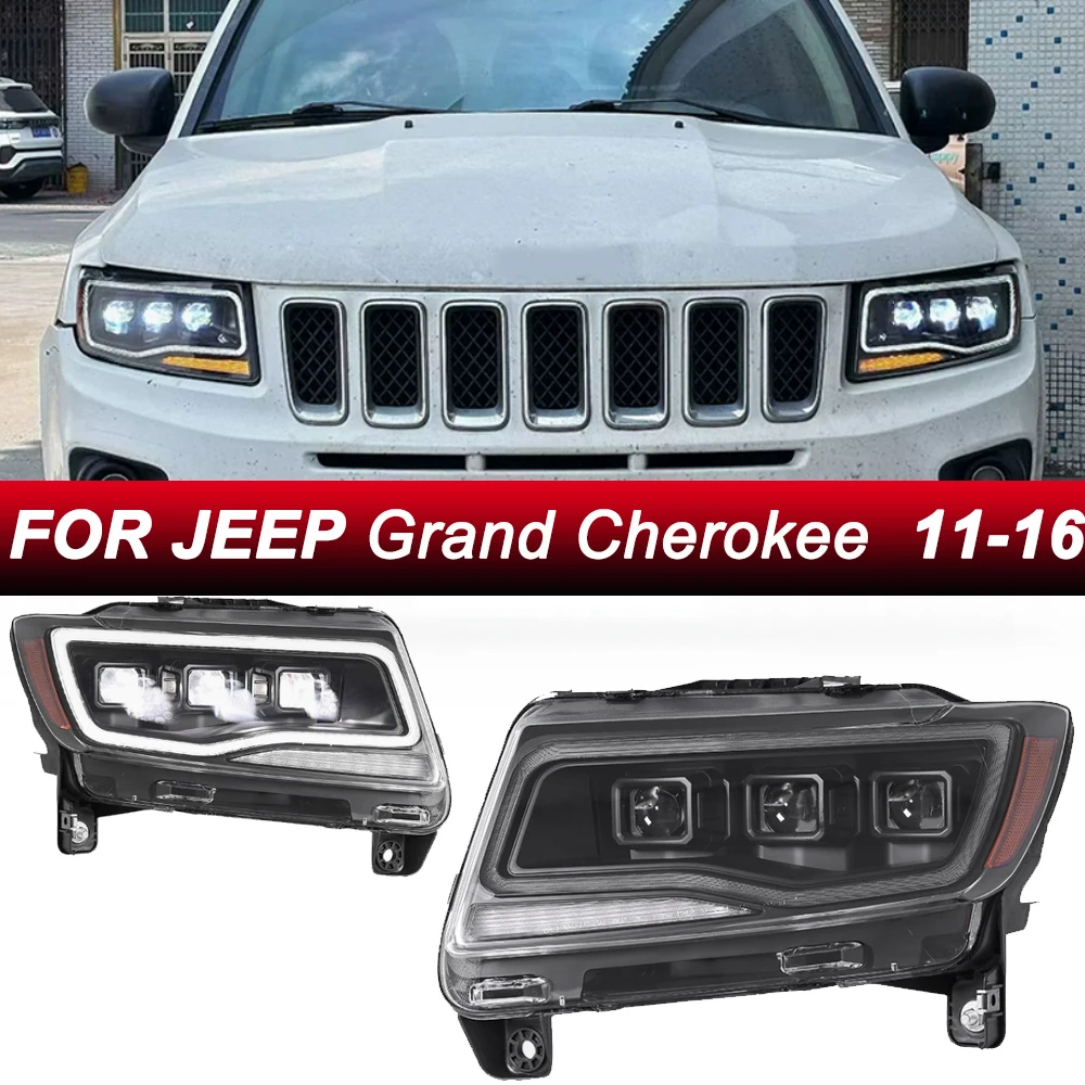 LED HeadLights for Jeep Compass Grand Cherokee 11-16 upgrade led DRL head lamp Assembly Signal Auto Accessories Modified Lamp