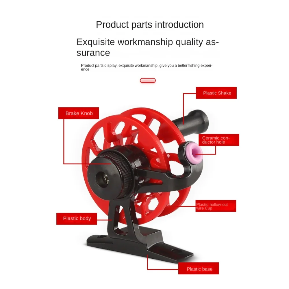 Reel Ice Fishing Wheel 1:1 Gear Ratio Casting Fishing Reel Plastic Spool Smooth Handle Braking Metal Bait casting Reels