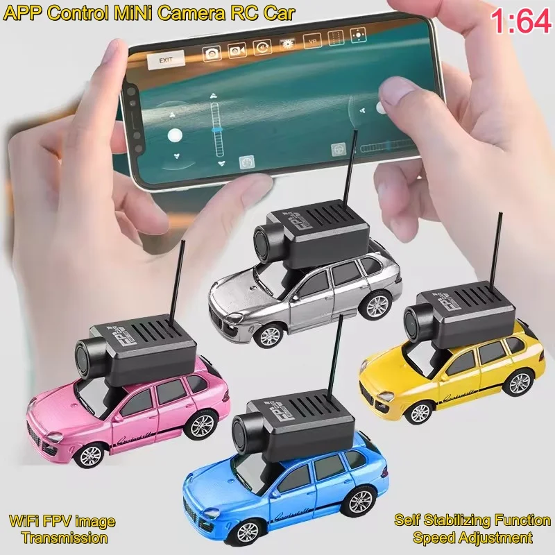 2.4G WiFi APP Remote Control RC Off-road Mini Car 1:64 RC Car with 720P FPV Camera 120° Wide Angle Mini RC Racing Car  Toy Gifts