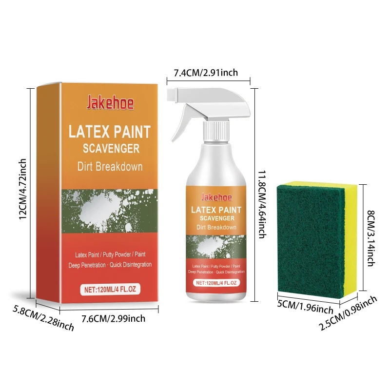 

Latex Paint Remover Paint Cleaner Varnish Remover Paint Thinner Latex Paint Dissolver 120ML for Various Surface