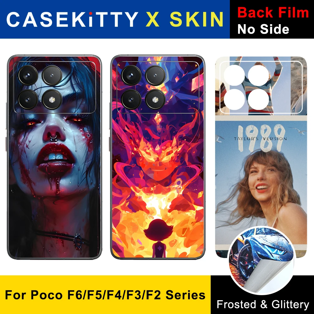 CASEKiTTY Skin Back Cover Film For Xiaomi Poco F6 Pro Sticker Poco F4 GT F3 F2 5G Protective Decal Wrap Tear Down Back Protector