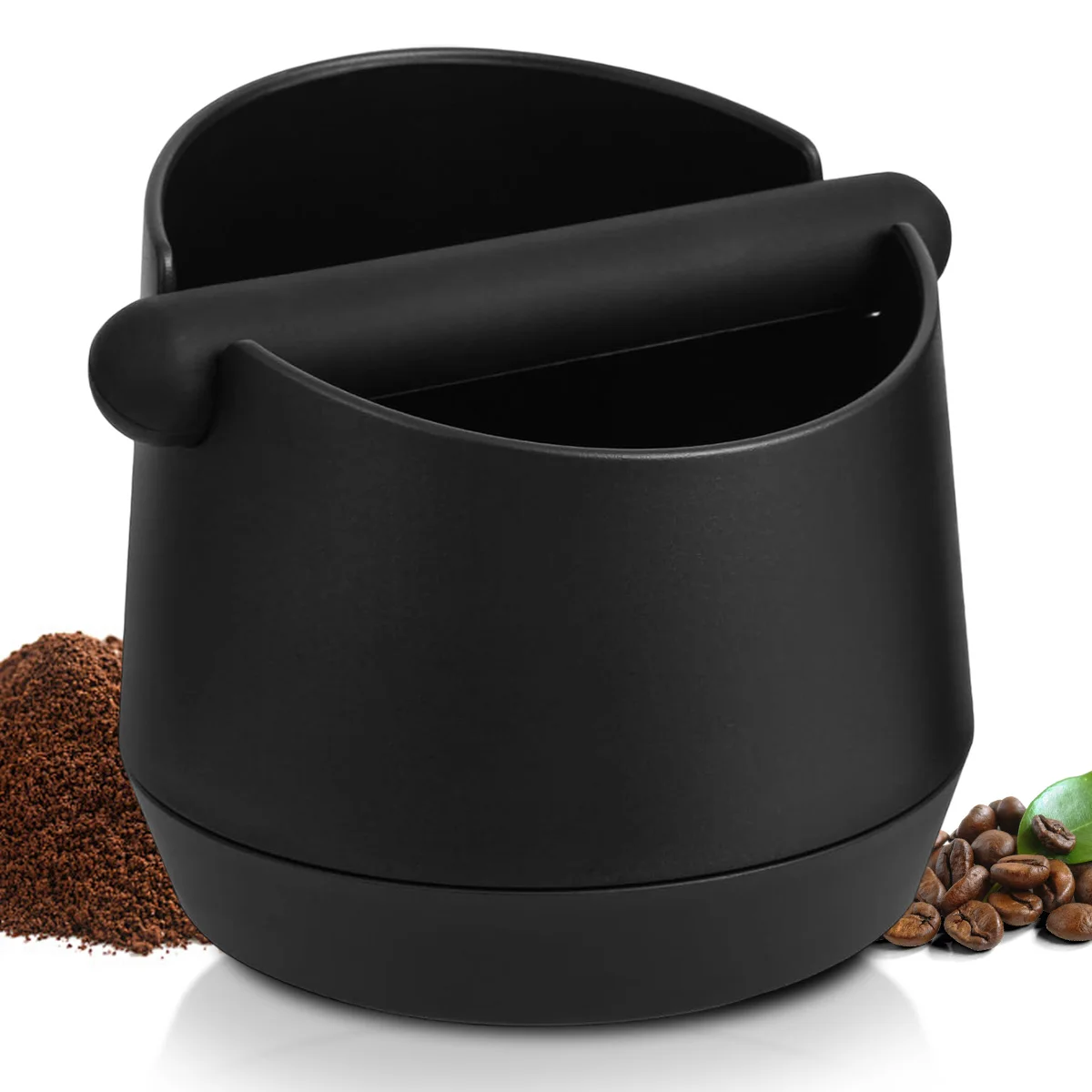 Knock Box Large Capacity Design, Espresso Knock Box with Removable Knock Bar and Non-Slip Base Espresso Accessories