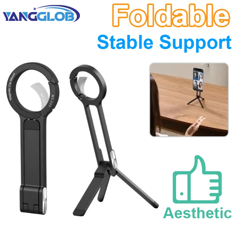 Foldable Portable Phone Holder Stand Magnetic Cell Phones Tripod Mount For Magsafe iPhone 16 15 14 13 12 Pro Max Samsung Xiaomi
