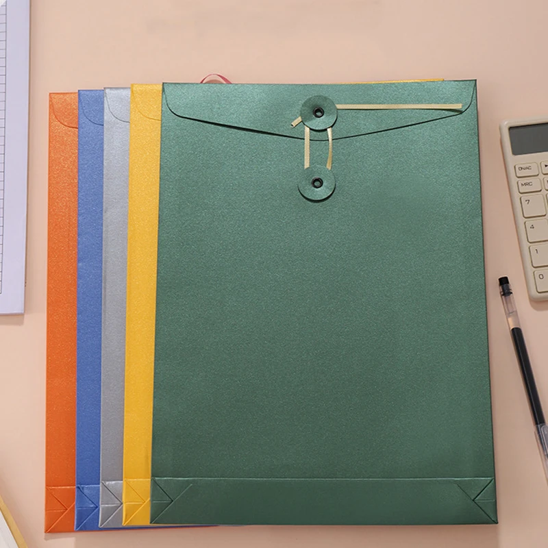 

10pcs Envelopes 320x230x30mm File Pocket Invitations Business High-grade 258g Paper Stationery Supplies Storage Bag Package