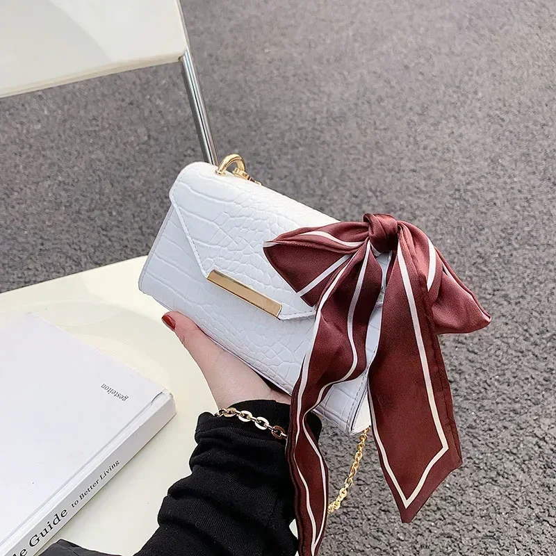 2021 Fashion Women Crocodile Chain Small Square Bag Luxury Handbags Shoulder Messenger For Daily Designer Female Crossbody Bag