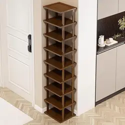 9 Tiers Vertical Shoe Rack Narrow Shoe Shelf Easy to Install Utility Storage Rack Shoe Organizer for Front Door Farmhouse