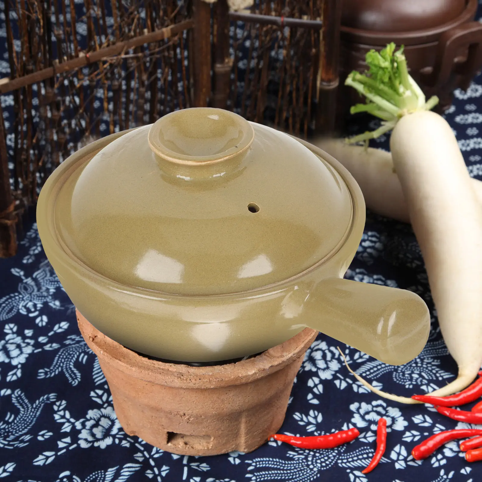 Single Serving Casserole Pot Heat Resistant Thick Handle Smooth Surface Even Heating Energy Efficient Stew Pot for Home Cooking