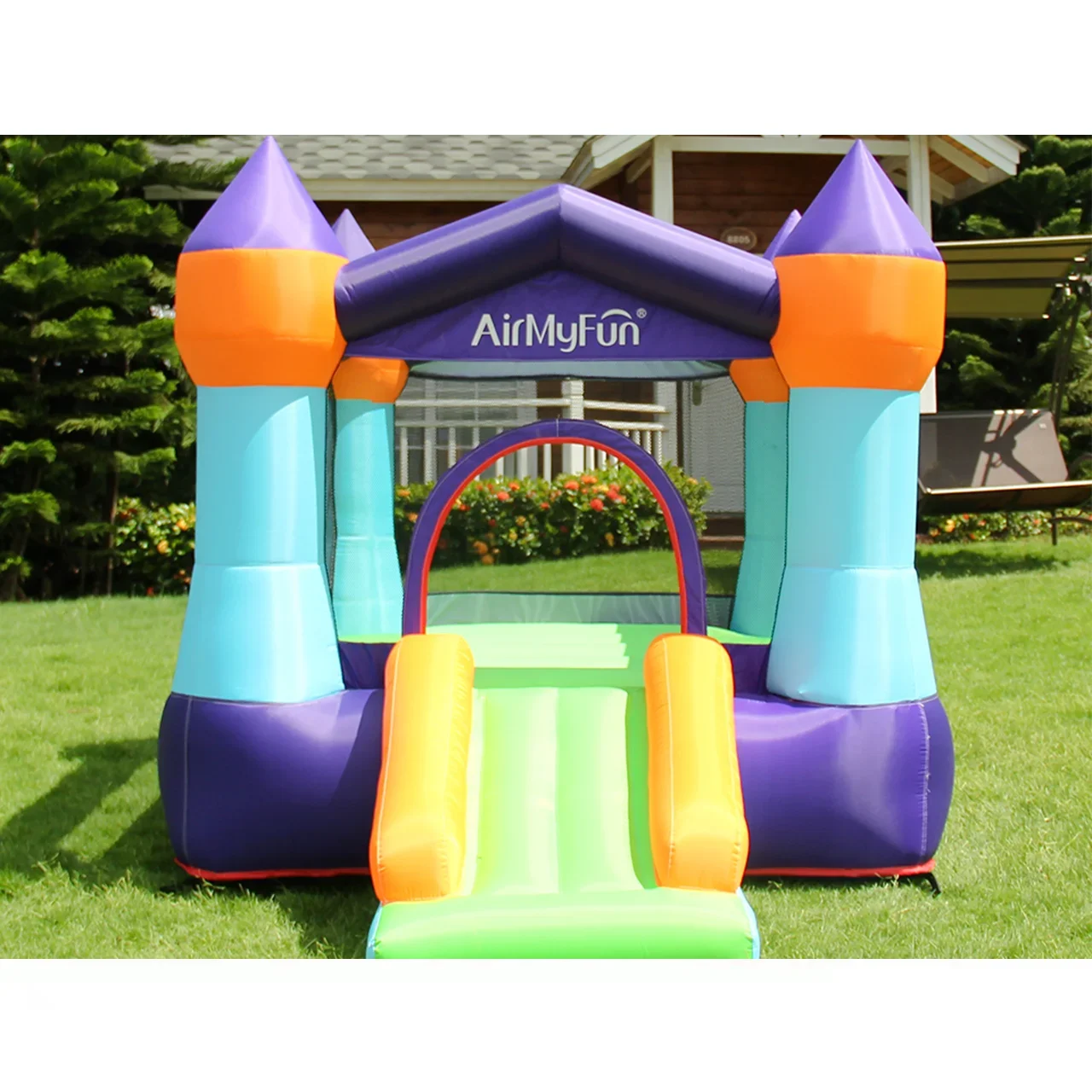 New Style Moonwalk Mini Household Jump Bouncing Castles With Slide Inflatable Soft Bounce House Outdoor party For Kids