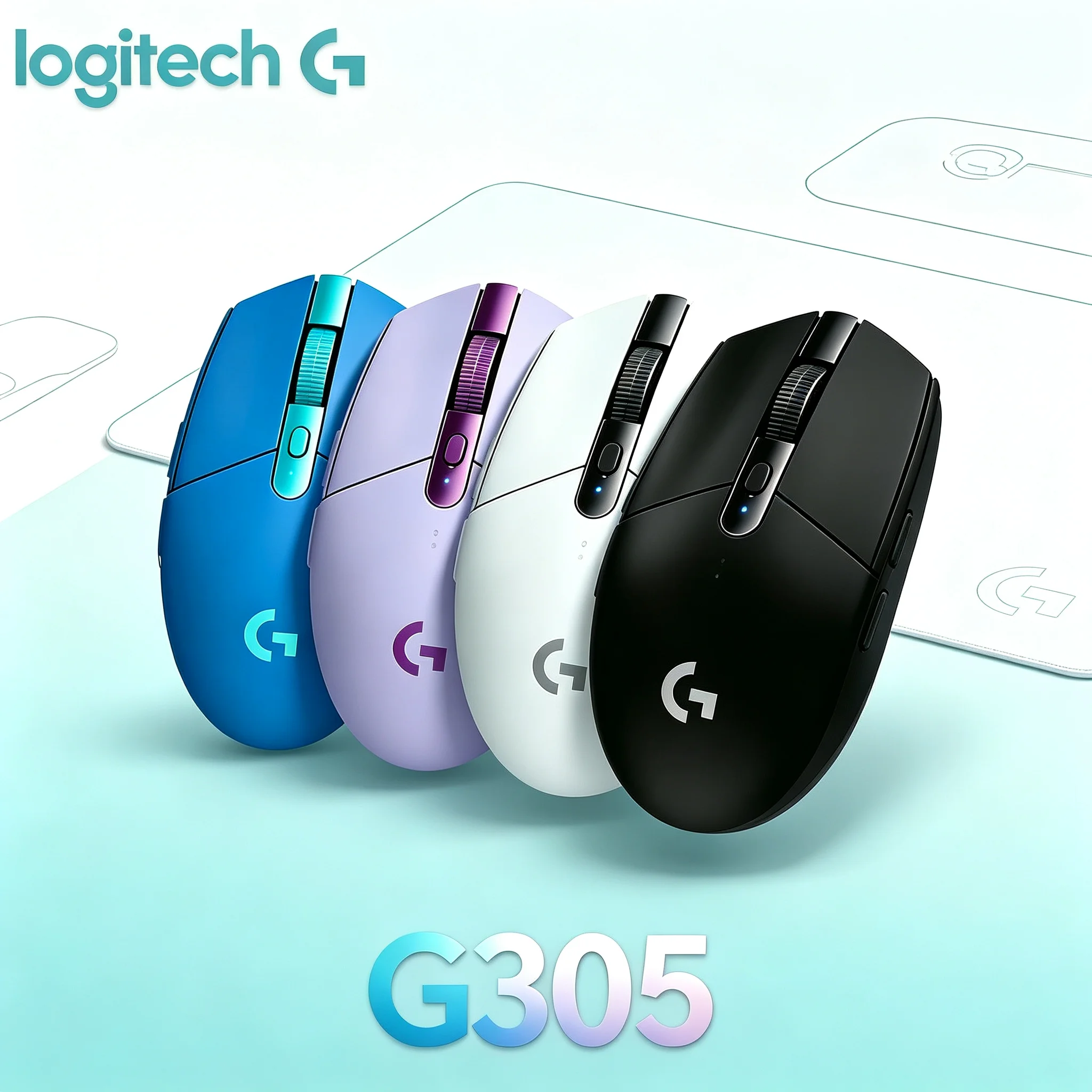Logitech G305 Wireless Gaming Mouse Ergonomic Design 6 Macro Programmable Buttons Multi‑Color Options For Notebook PC Gaming Off