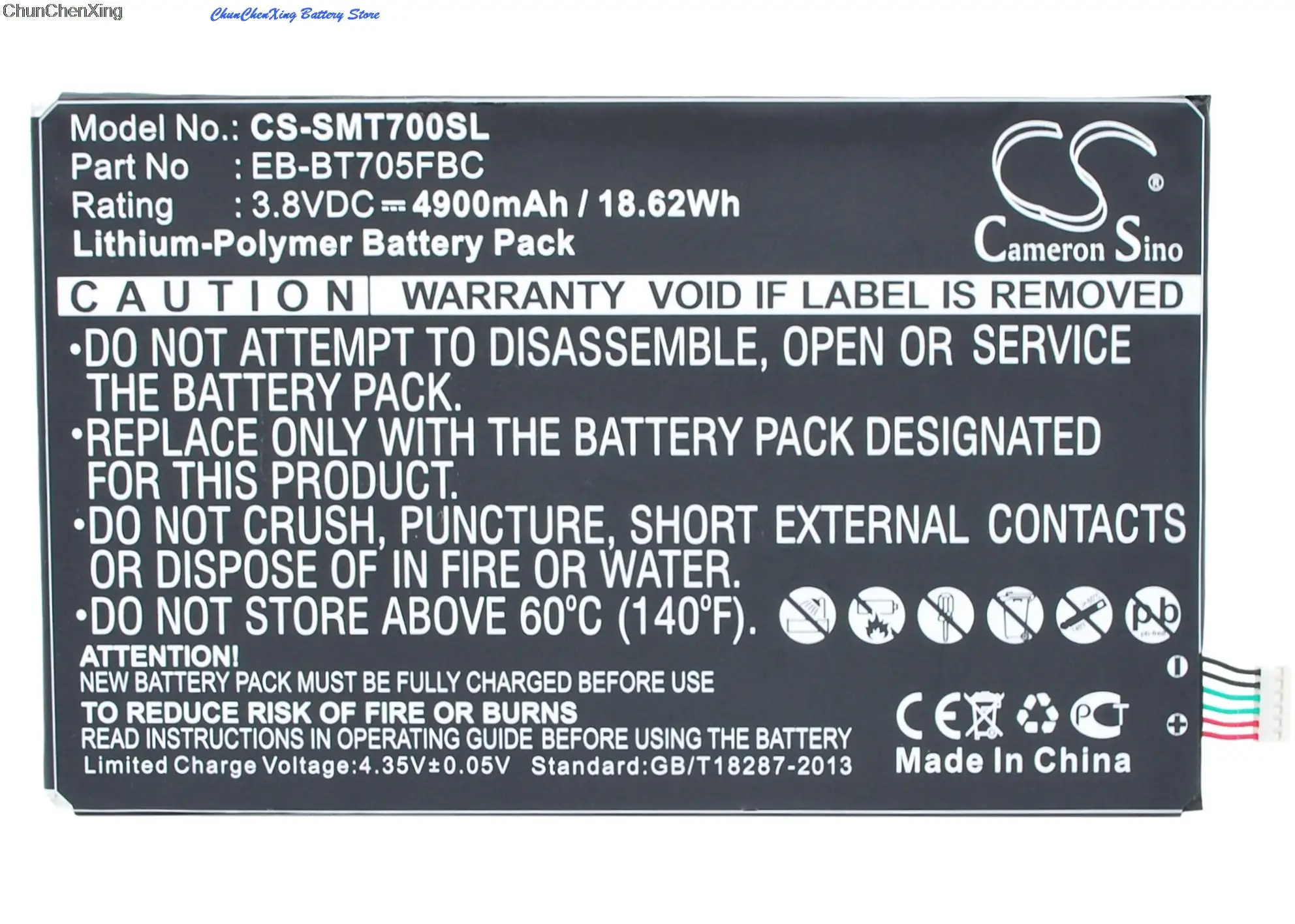 

4900mAh Battery EB-BT705FBU for Samsung SM-T700, SM-T705, SM-T705C, SM-T705D,SM-T705M,T705Y, T707,T707A,T707D,T707V