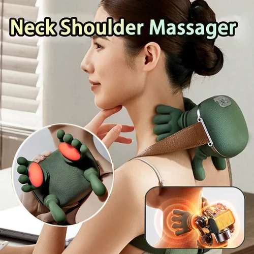 Imagen 2 del producto Masajeador biónico para cuello y hombros, masajeadores de espalda calentados, almohada eléctrica para masaje de músculos, cuello, cintura, pierna y cuerpo ﻿ Modos de 3 niveles