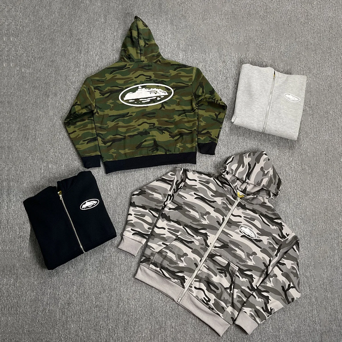 

Американская толстовка-худи на молнии с камуфляжным принтом Devil Island, повседневный хлопковый пуловер в стиле High Street