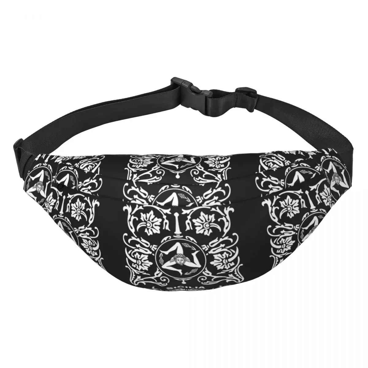 

Sicilia Sicily Love Trinacria Logo Fanny Pack Women Men Sicilian Pride Sling Crossbody Waist Bag for Running Phone Money Pouch