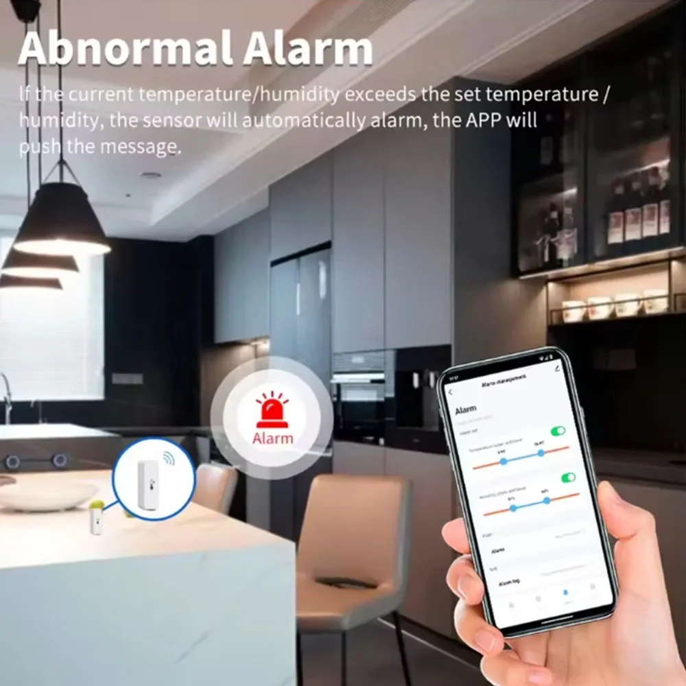 Tuya Zigbee مستشعر درجة الحرارة والرطوبة الذكي مقياس الحرارة الداخلي الرطوبة إشعار التطبيق يعمل مع Alexa Google Home #2