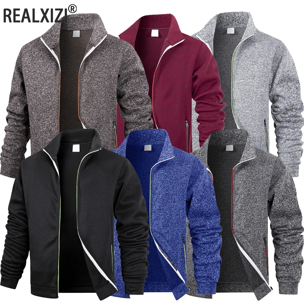 

Autumn Men's Casual Jackets Full Zip Up Cardigan Coat Men Sport Slim Fit Outdoor Windproof Warm Jacket Sweatshirt Clothing