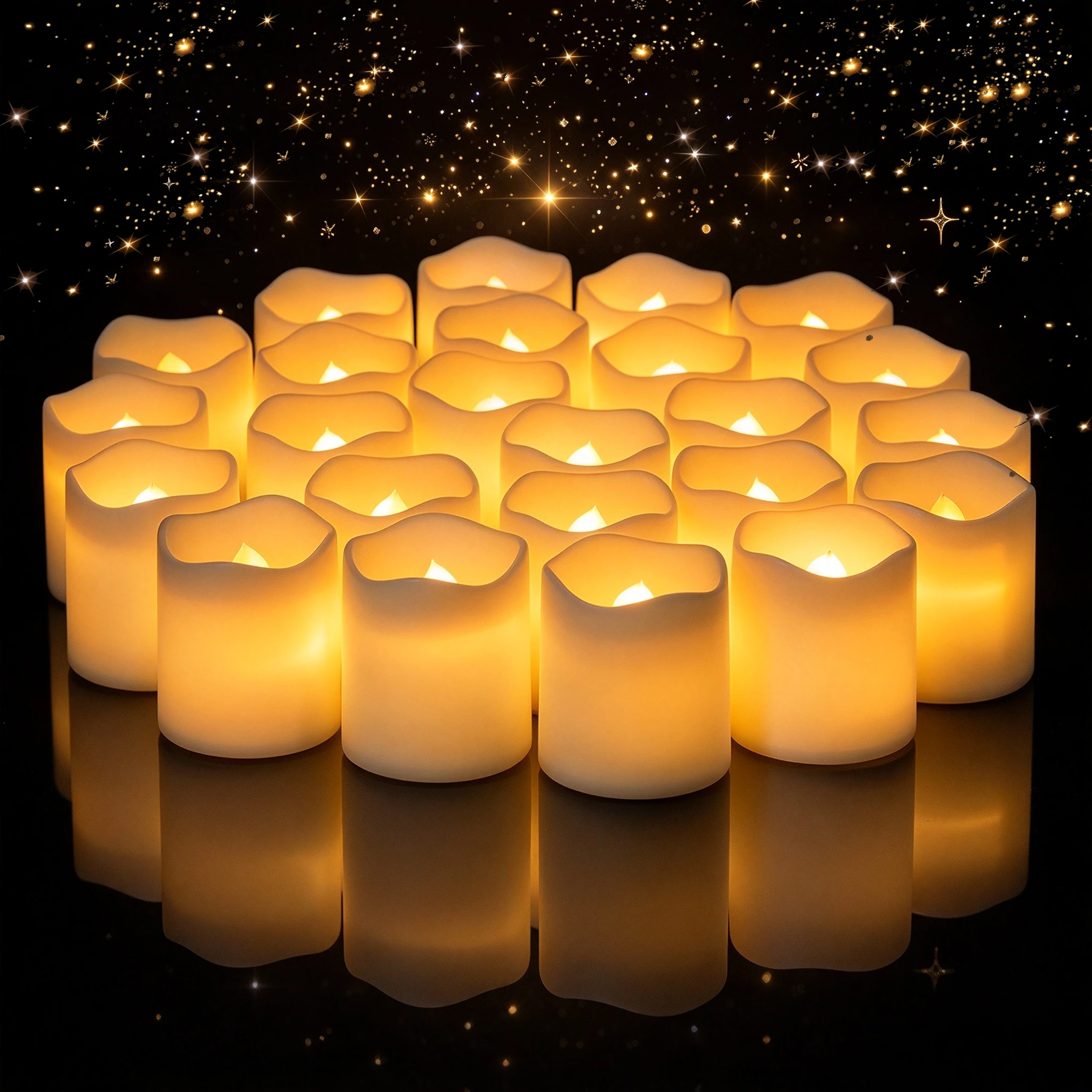 12/24Pcs Flameless LED Tea Lights Candles 100+ Hours Battery-Powered Tealight Candle for Party Wedding Christmas Home Decoration