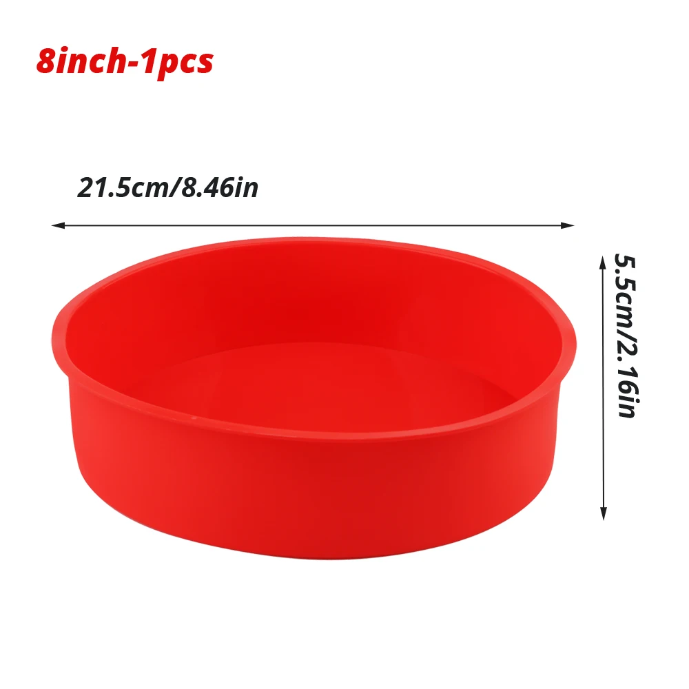 1 Piece of 8inch Round Silicone Cake Mold, Suitable for Making Chiffon Cakes, Mousse, Pudding, Jelly, Handmade Soap, Scented Candles, and Other Desserts or Handmade Products